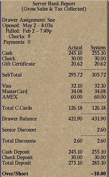 cashier balancing